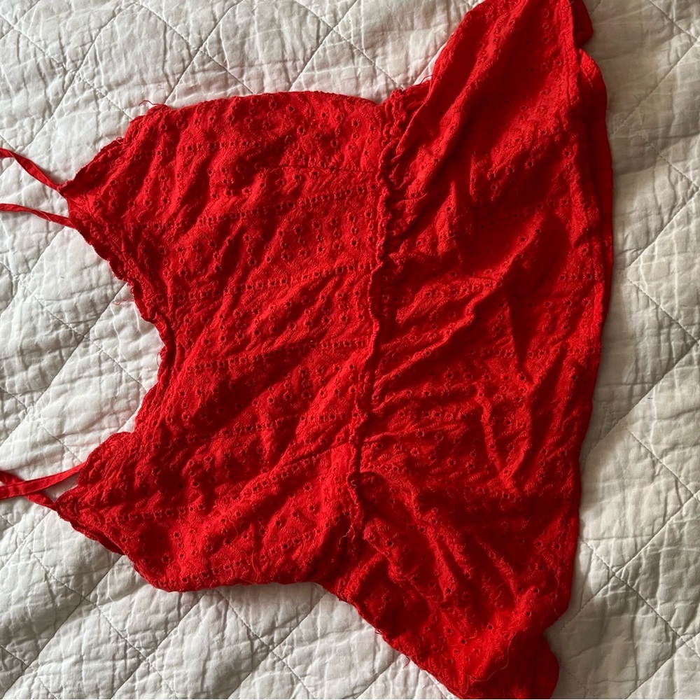 Red Lace Sleeveless Top